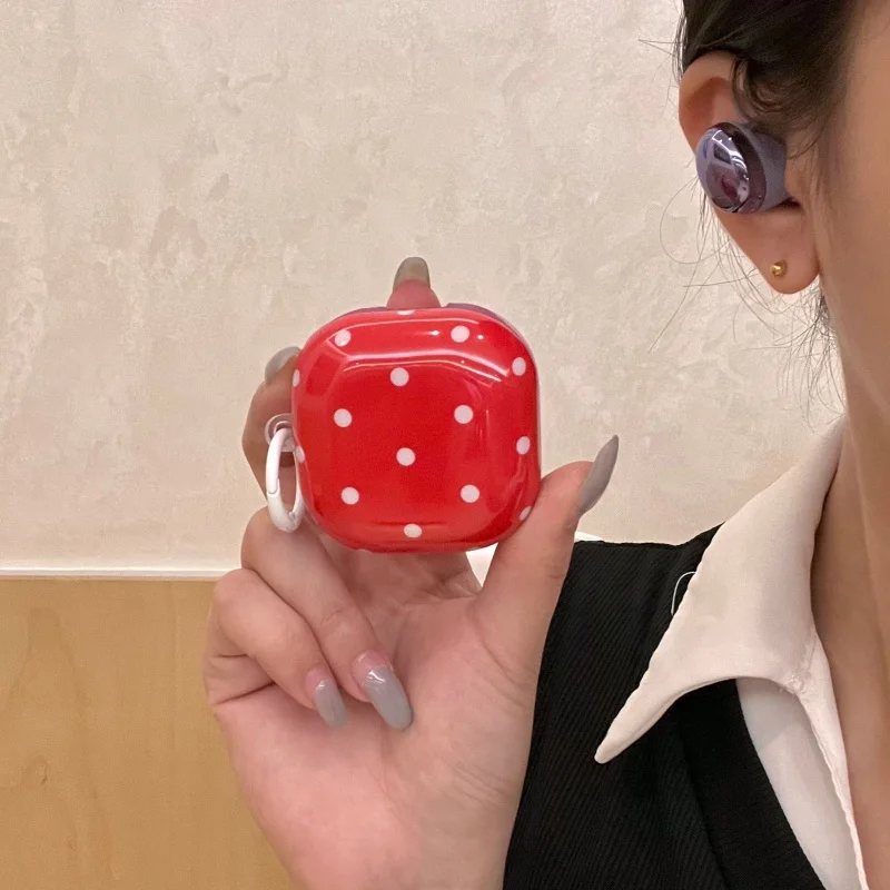 

Retro Red Polka Dot Pattern Cover For Samsung Galaxy Buds 3 / Buds 2 / Buds 4 case Wireless Earbuds Shockproof Protective Case