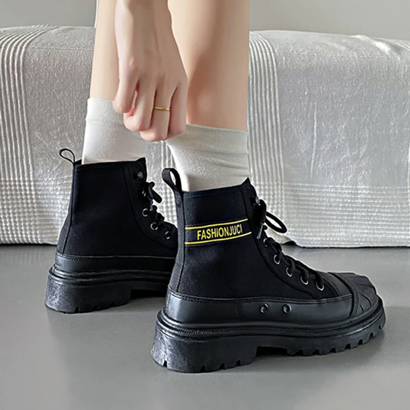 

Women Boots Canvas Shoes Uppers Wear-resistant Soles Breathable Trend Ladies Casual Sneakers Outdoor Boots New Woman Boots