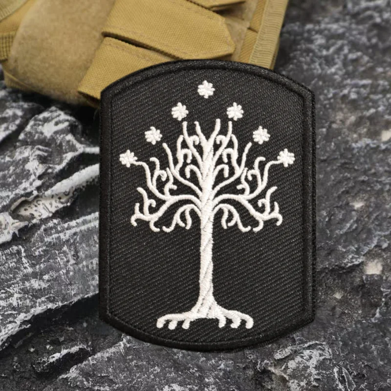شجرة جوندور التطريز التصحيح التكتيكي الزخرفية هوك وحلقة شارة ظهره بقع للملابس ملصقات شارة المعنويات #2