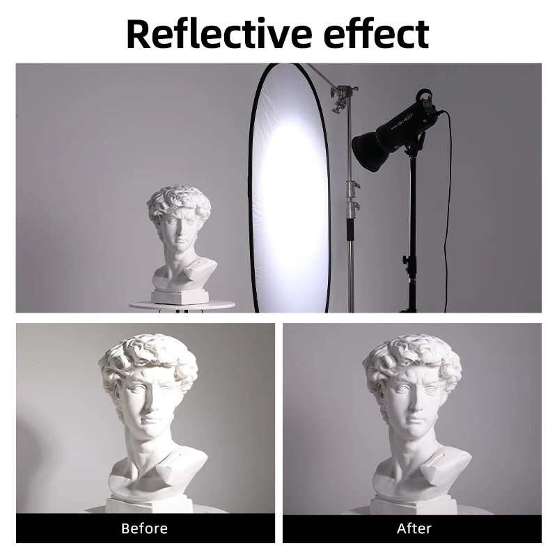 Soonpho-Reflector portátil ovalado multidisco transparente, difusor de estudio fotográfico plegable, blanco, 100x150cm, 150x200cm