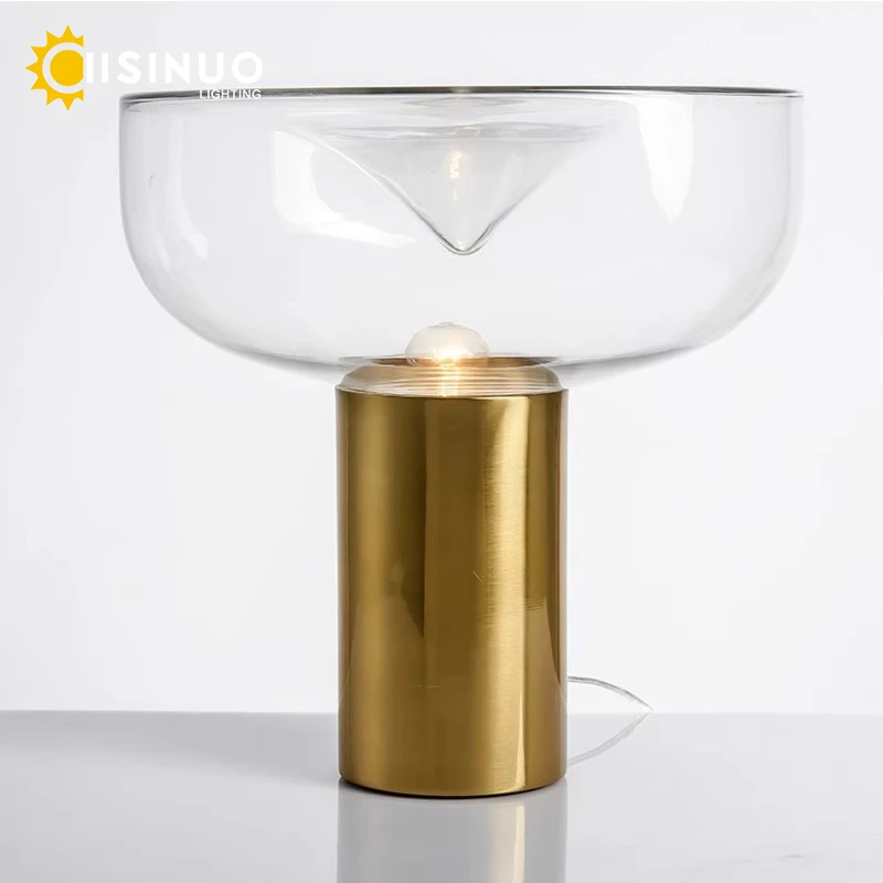 Modern Bedside Table Lamp LED Luxury Glass LampShade Desk Light Radar Model Design for Home Living Room Bedroom Office Decoratio