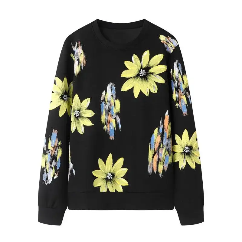 

Мужской свитшот с круглым вырезом и ручной росписью, повседневный, с длинными рукавами, удобный, дышащий, для осени и зимы, уличный стиль