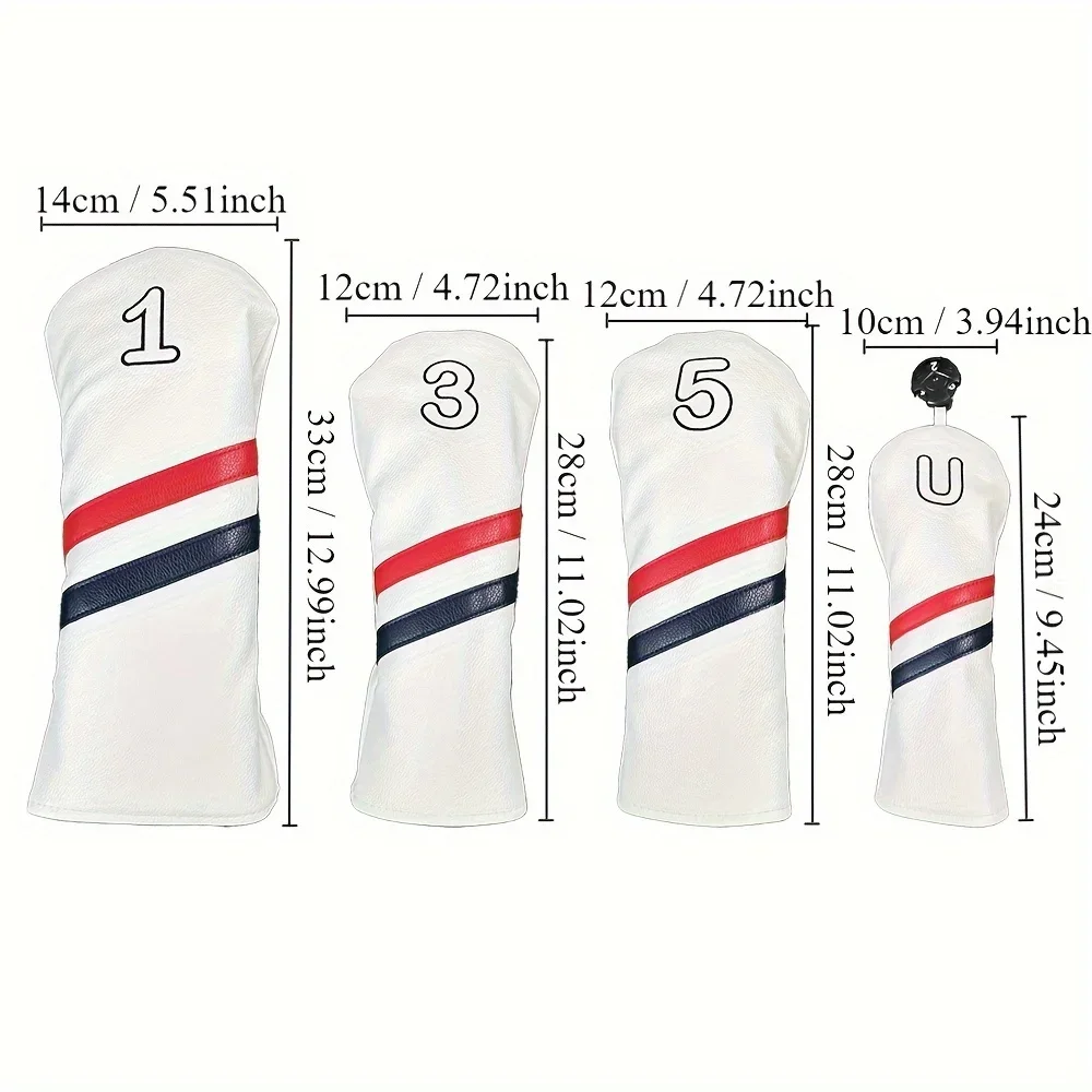 1/4PCS Golf Club Headcovers Number Print PU Waterproof Protective Covers for Driver Fairway Wood Hybrid Golf Accessories image 6