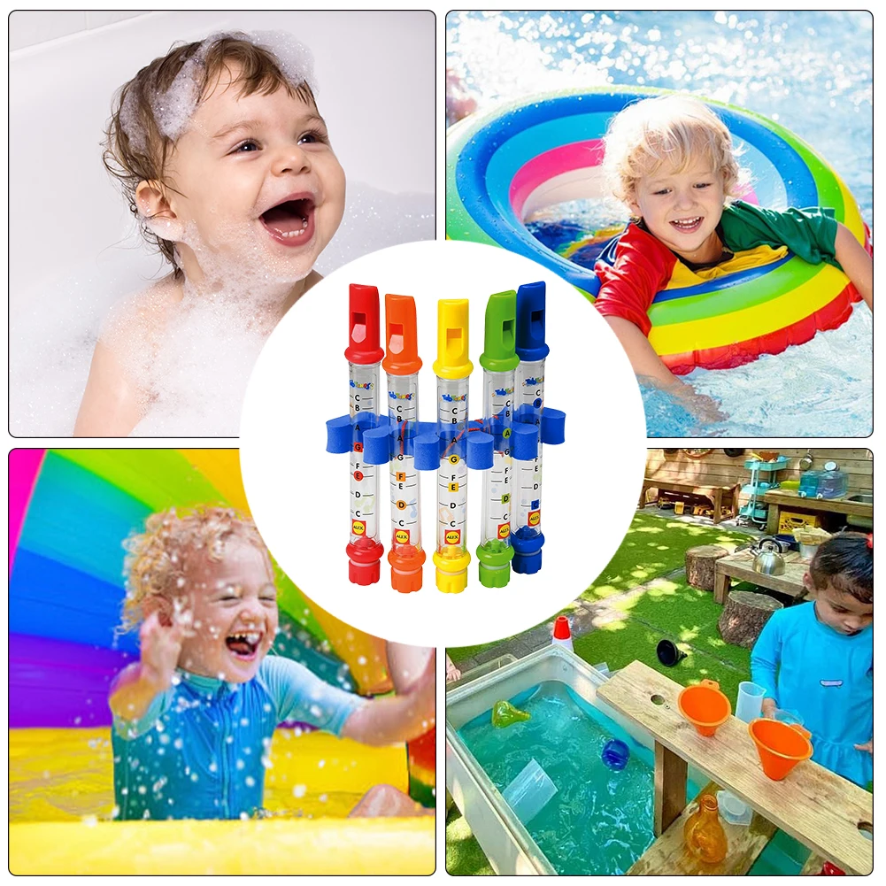 5 Stück wasserdichte Panflöten mit Musikbuch für Bad, Anfänger, Musikliebhaber, einfach zu spielende Bambusflöten, pädagogisches Geschenk – Detail 1