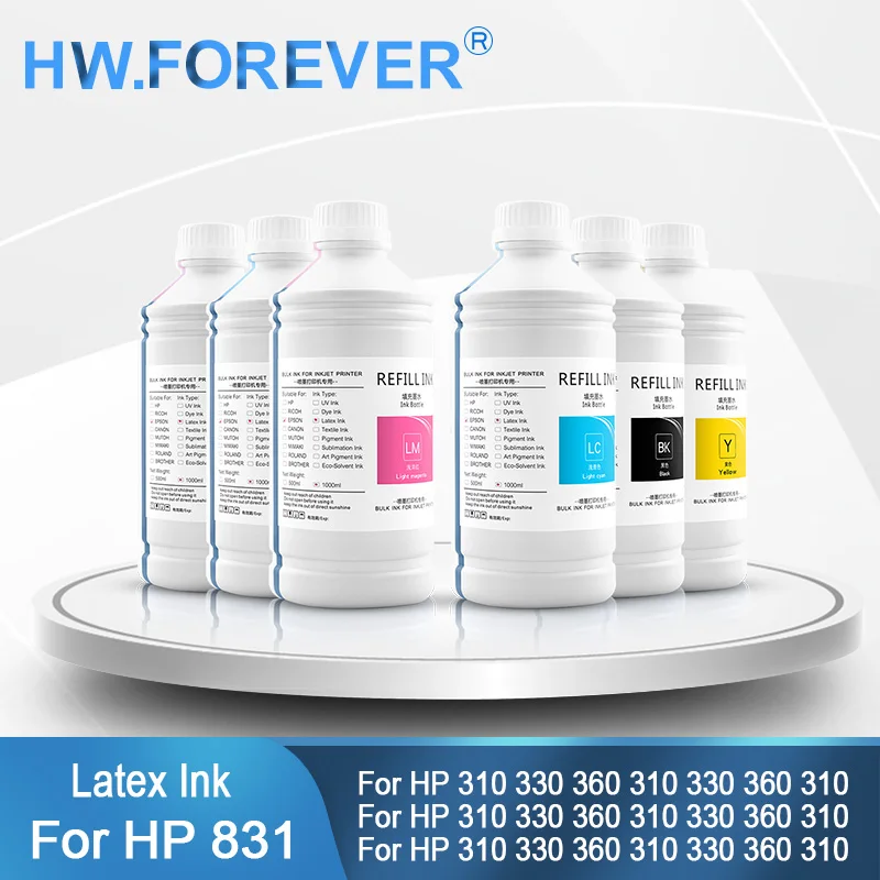 

Для HP 831 латексные чернила для HP 831 картридж для HP Latex 310 330 для принтера HP Latex 360 1000 мл/бутылка латексных чернил