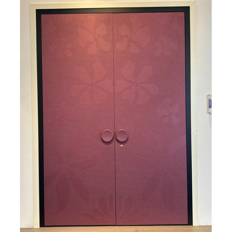 Newland Customized High Quality Aluminum Alloy Tropical Design Well-Sealed Golden Engraved Heavy-Duty House Entry Door