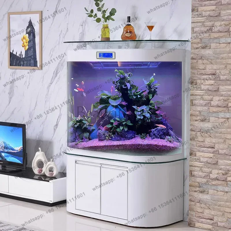 PG  Double Round Bottom Filter Living Room Goldfish Tank Home Wall-Mounted No-Water-Change Aquarium No-Water-Change System