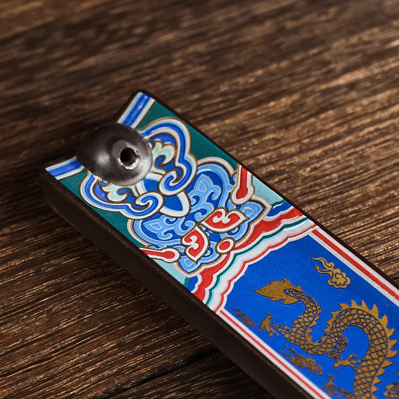 CX ceramic creative Chinese style enamel color line incense insert auspicious dragon koi tea ceremony zen offering home ornament