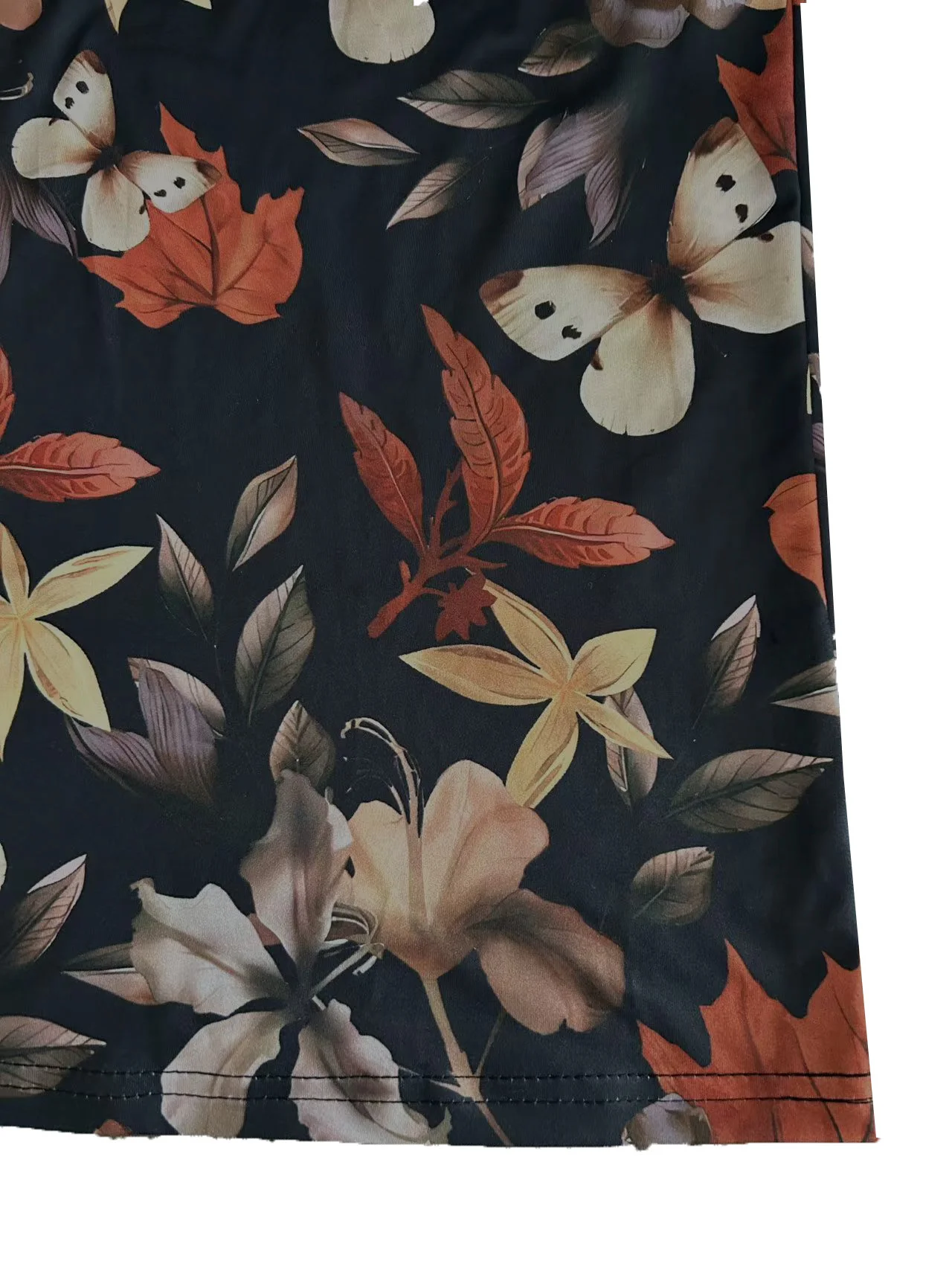 Atasan lengan panjang crewneck bermotif seluruh tubuh baru musim semi dan musim gugur lintas batas Eropa dan Amerika Ukuran Plus