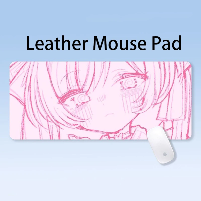 Japan INS Sweet Cute Girl PU Leather Mousepad Office Desk Mat Mouse Pad Computer Speed Type Carpet Mat Player Laptop Keyboar Pad