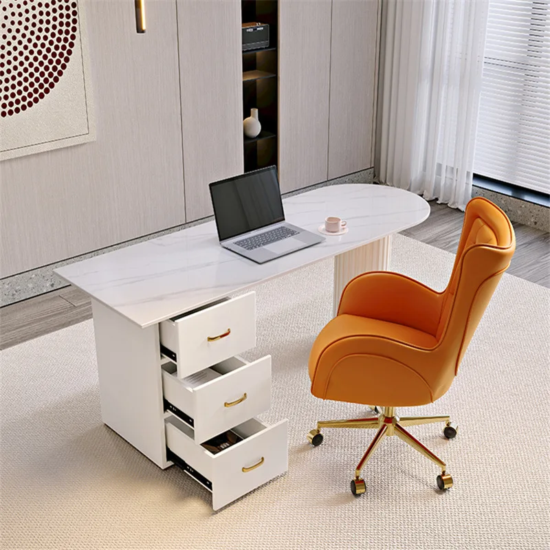 Face-to-face consultation room reception table simple light luxury rock slab paint drawer computer desk desk