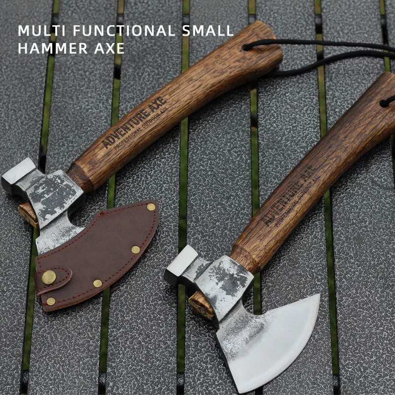 Forged Tactical Small Hand Axe Woodworking Axe Made of Green Oak An Outdoor Camping Survival Self-defense EDC Tool