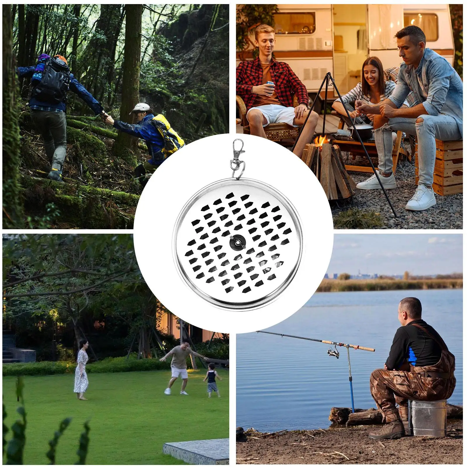 Portable Mosquito Coil Tray With Cover Stainless Steel Mosquito Coil Holder Box Anti-Mosquito Spiral Incense Coil Burner