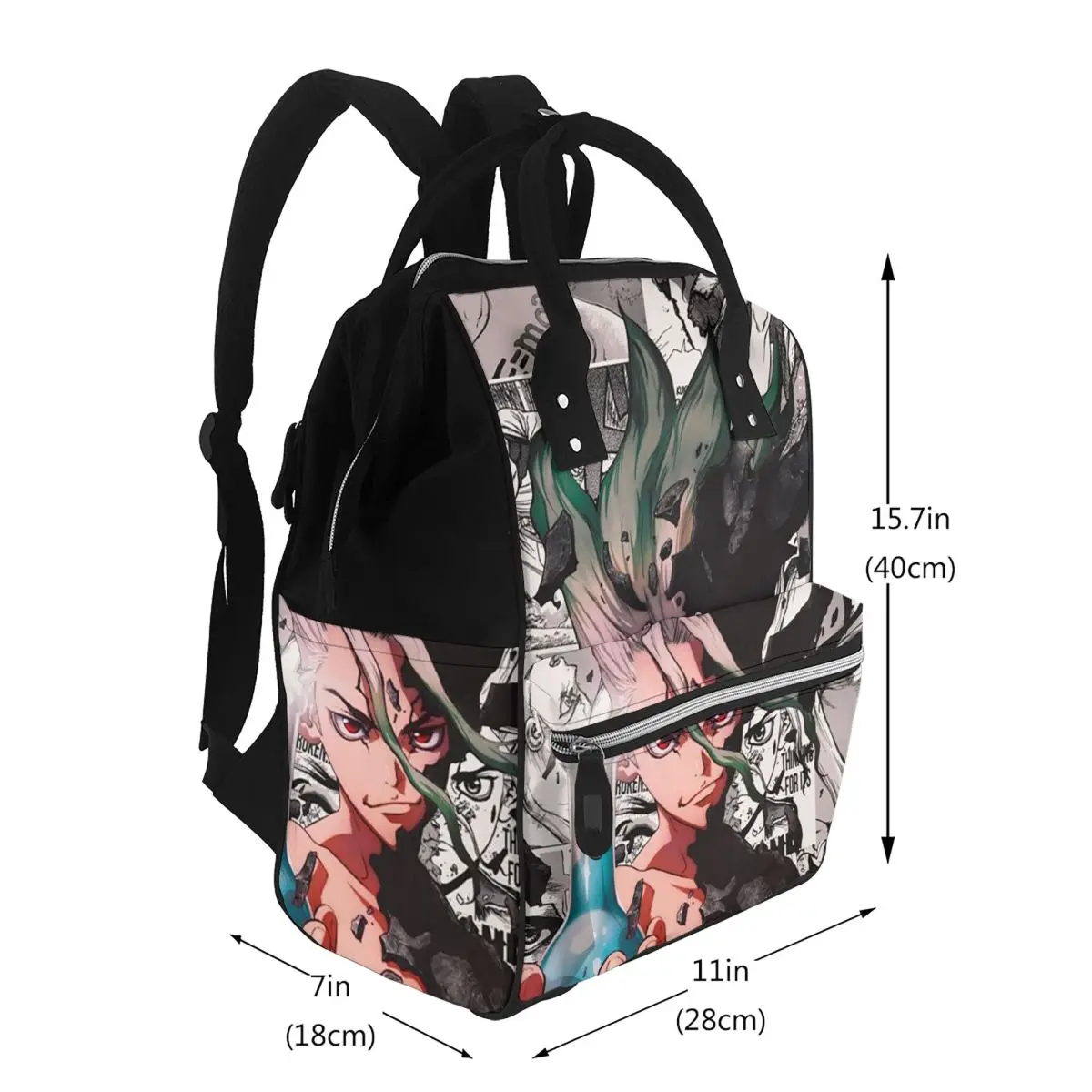 Senku Ishigami Dr Stone Apan Anime Student Backpack School Bag Hiking Travel Daypack for Men Women Bookbag Shoulder Bags