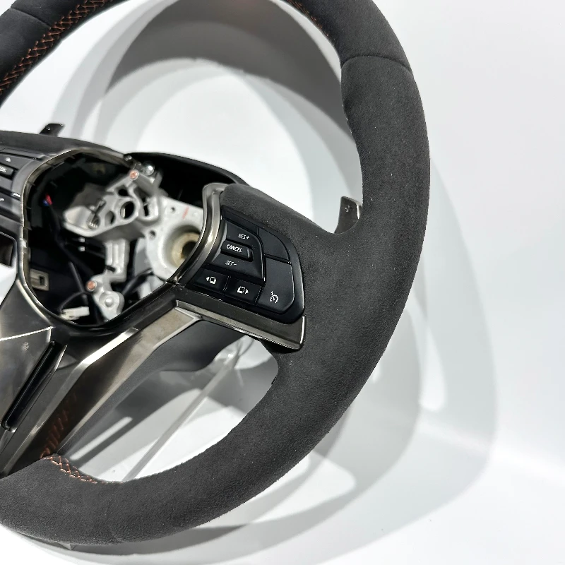 Supports conversion from old to new model customizable all black with orange center line, suitable for GTR R35 Steering wheel