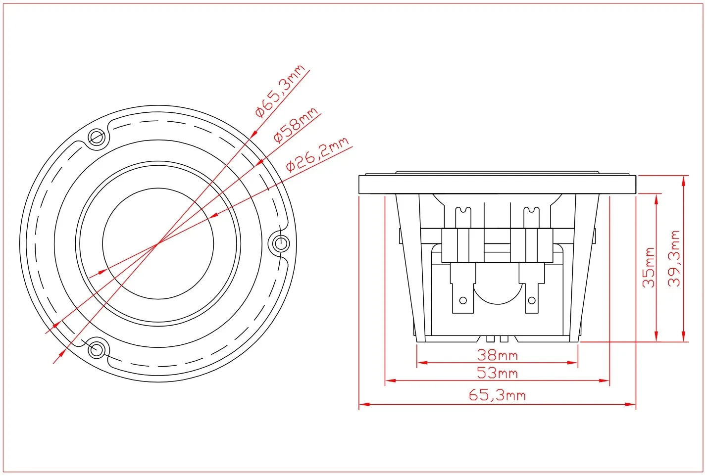 GHXAMP 2-Zoll-HiFi-Breitbandlautsprecher: Dichter Klang und harziger Klang, Rivaling für Peerless NE65W-04 (4Ω, 25W), 2 Stück – Detail 1