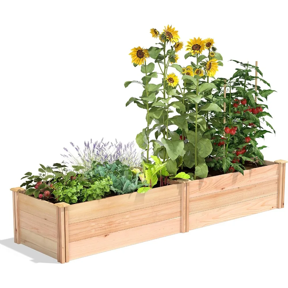 

Greenes Fence Premium Cedar Raised Garden Bed, 2' x 8' x 16.5" - Made in USA with North American Cedar