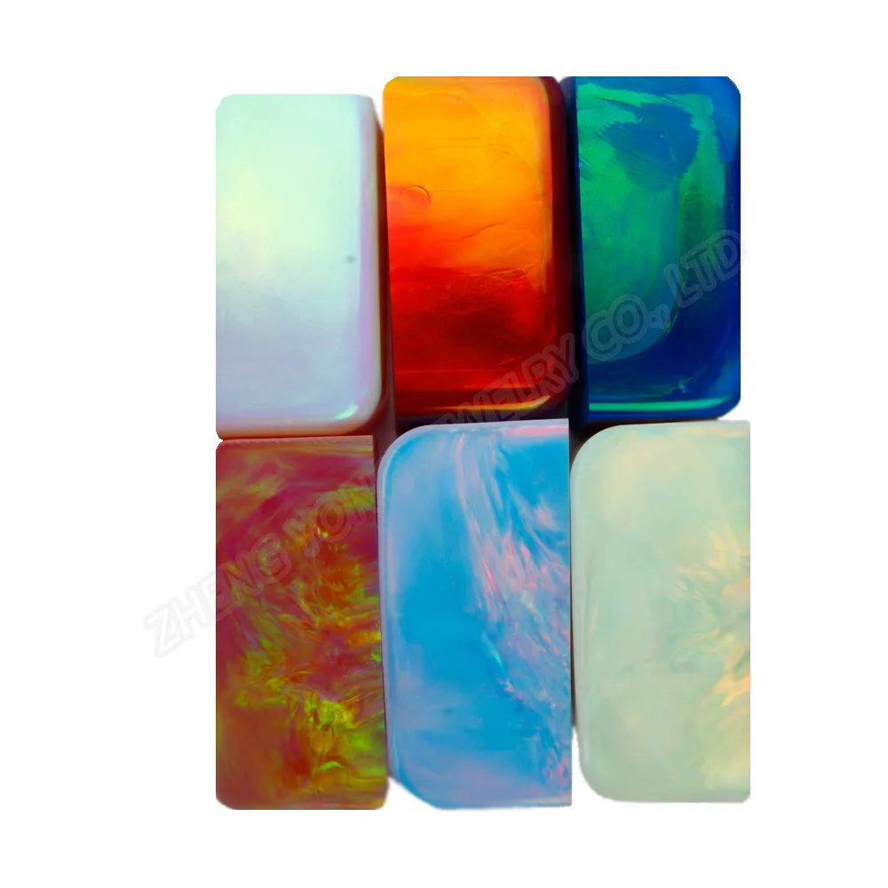 

120 Grams Aurora Colored Rough Gemstone Synthetic Fire Opal Raw Material for Jewelry Making