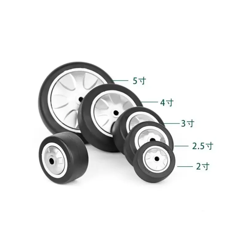 2 Packs 2 Inch Polyurethane Pu Silent Wear Resistant Oil Black Single Wheel (No screws or nuts included)