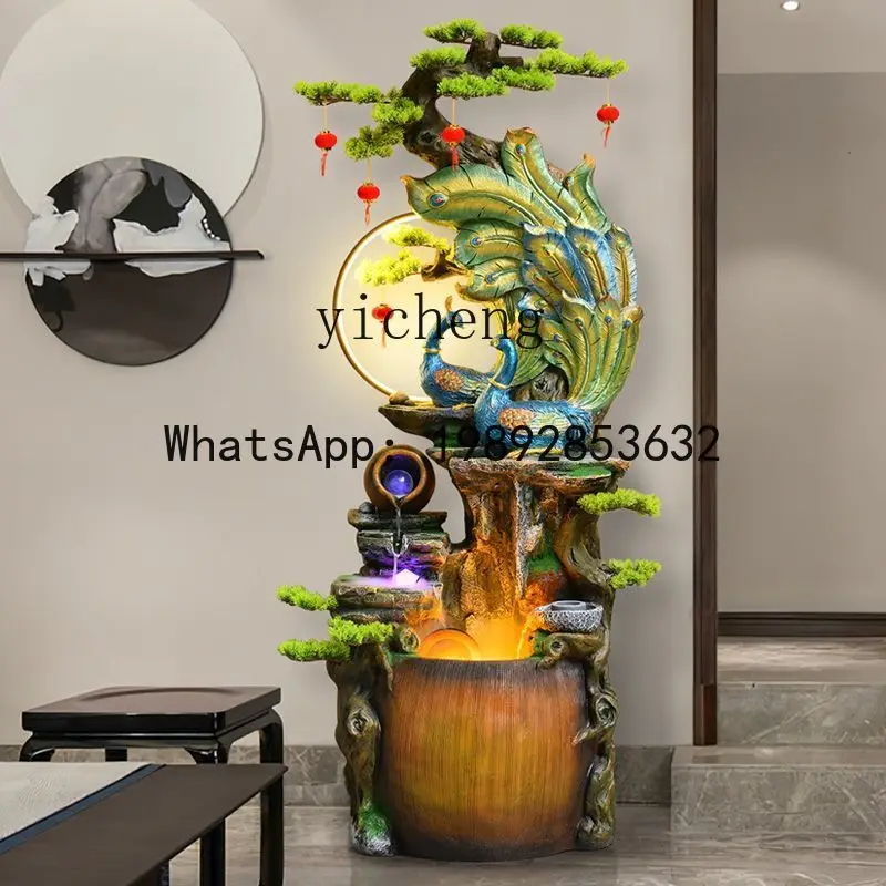 YFY  peacock ornament high-end creative floor ornament lucky living room entrance wedding gift home decoration accessories