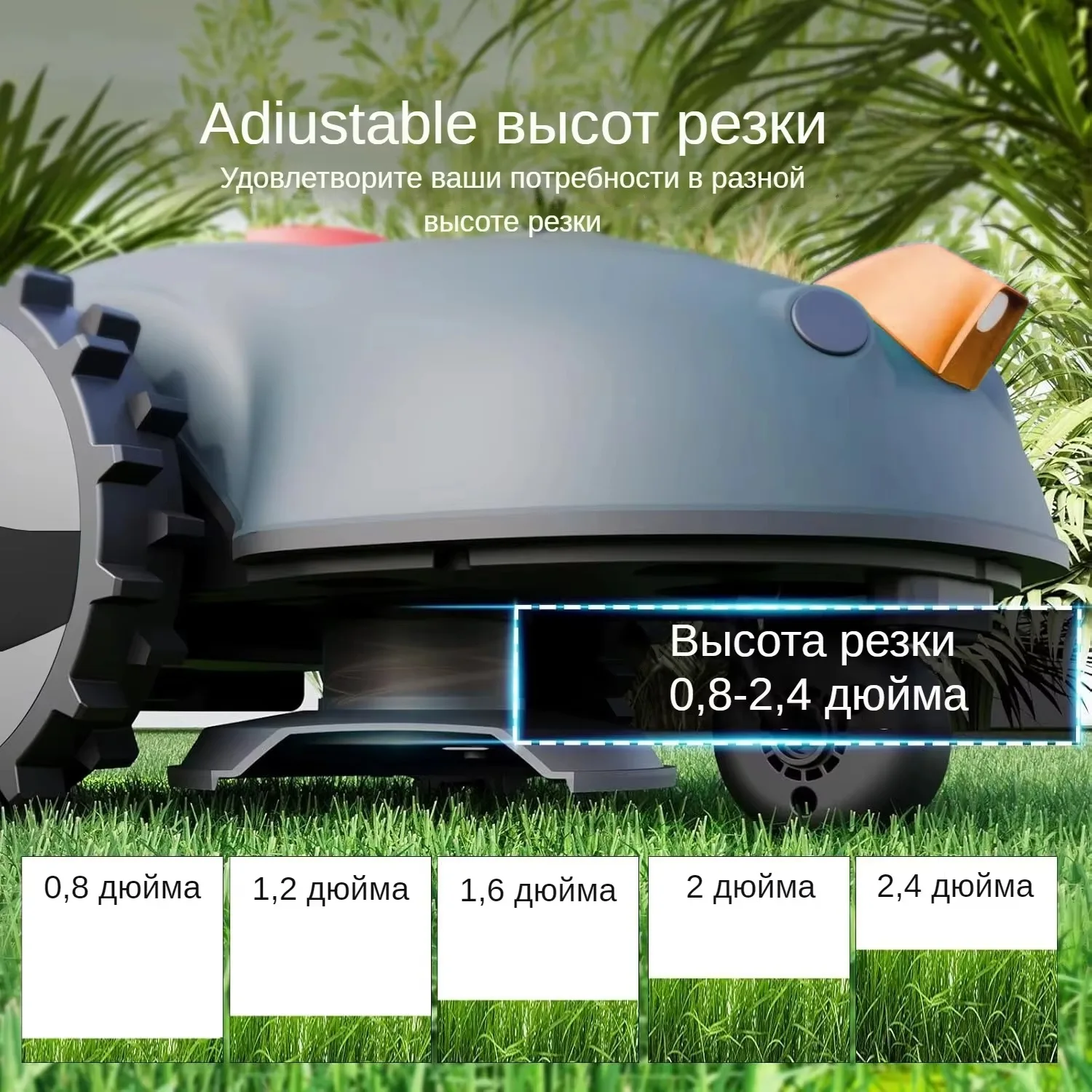 Wireless Robotic Lawn Mowers Smart Grass Cutter Removable Battery 4.0Ah 200sqm Visual Sensor no Boundary Wire for Small Garden