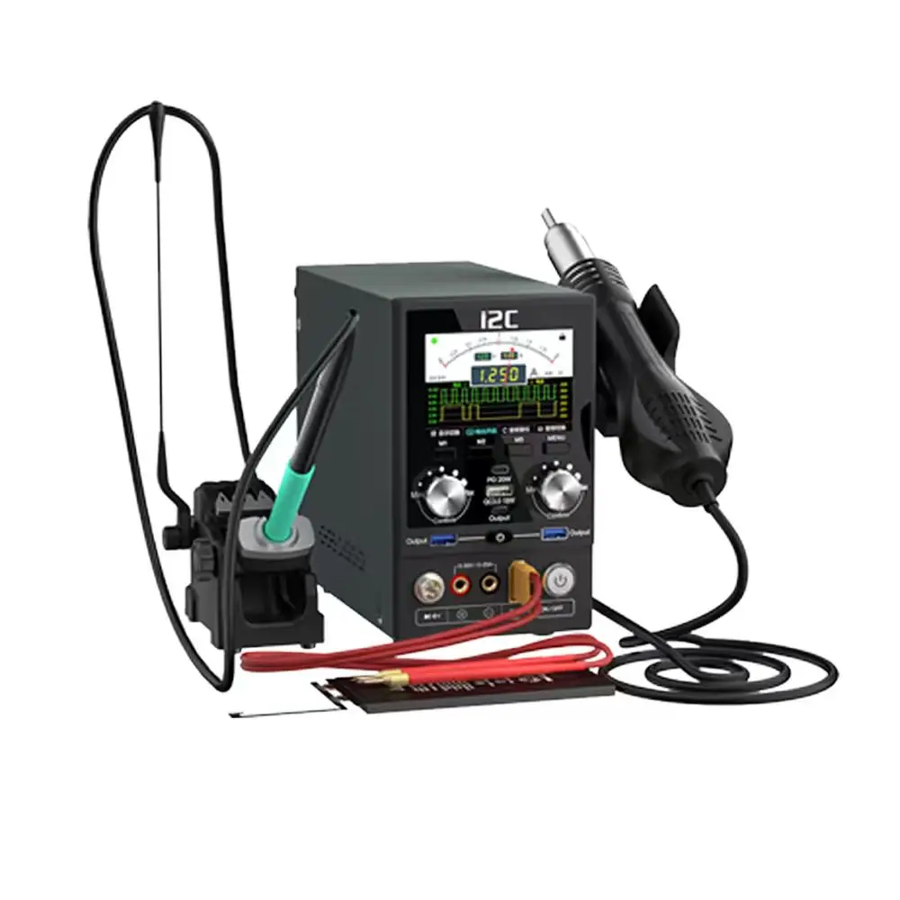 I2C P30S Professional 3-in-1 DC Power Supply 30V 25A Phone Repair Programmable Output Hot Air Gun Soldering Station Spot Welding