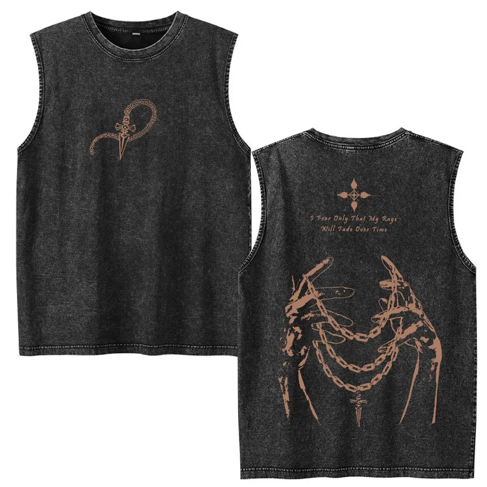 Anime Hunter X Hunter Phantom Troupe Hisoka Vintage Washed Weste T-Shirt Herren Damen Kleidung Mode Ärmellose Tanktops T-Shirts – Detail 4