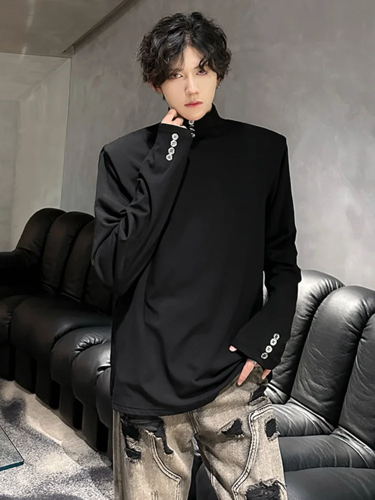 

Мужская термофутболка Cleanfit Pure Bla с высоким воротником, утепленными плечами и длинными рукавами, базовая модель для ношения под одеждой