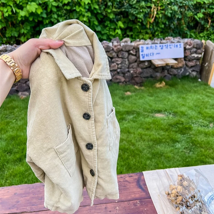 Meninas casaco 2025 outono novas roupas infantis estilo coreano meninas bebê moda solta casaco de veludo casual simples todos os jogos