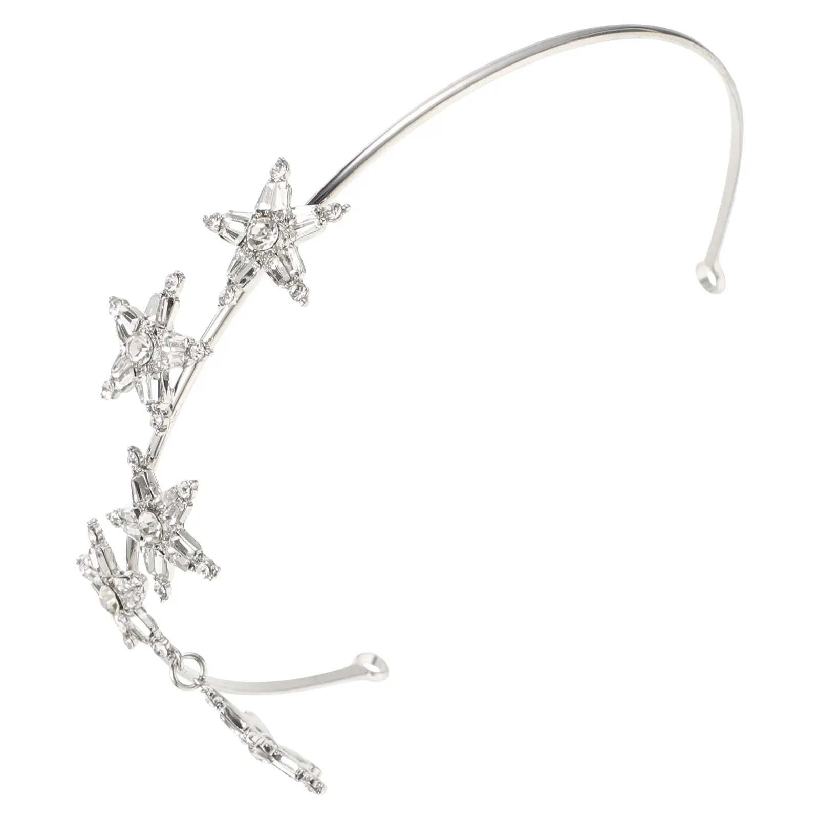 حجر الراين نجمة عقال خفيفة الوزن الزفاف الشعر هوب الزفاف خوذة للعروس وصيفه الشرف إكسسوارات الشعر عقال الزفاف #1