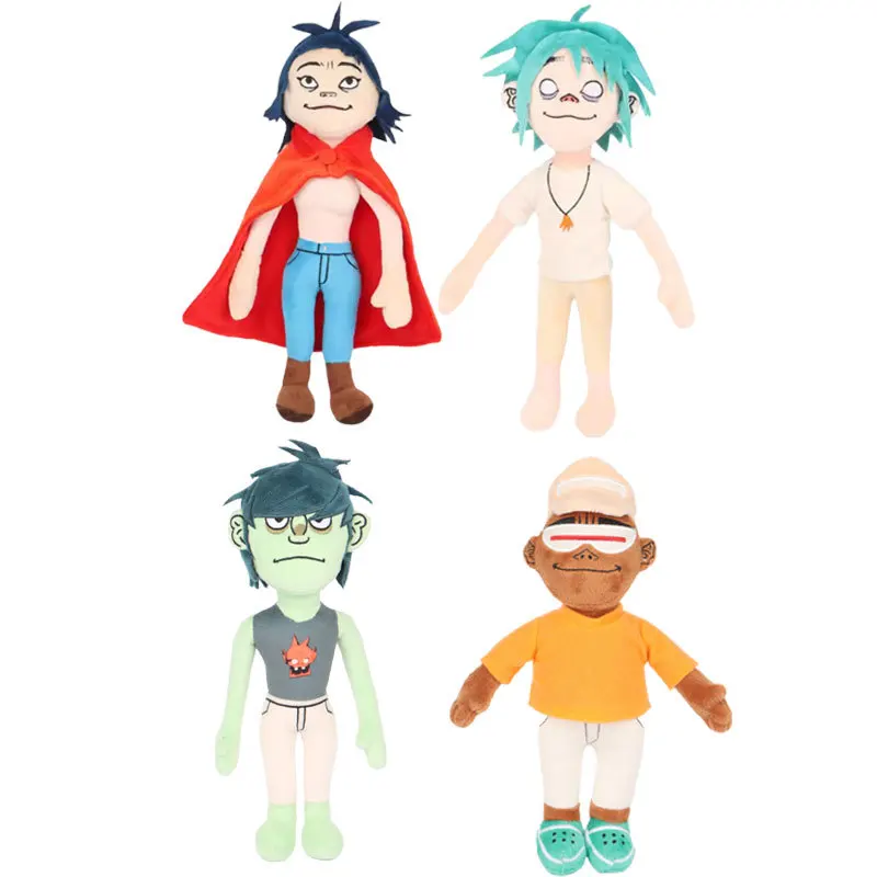 New Anime Gorillaz Noodle Murdoc Plush Doll 30cm Cartoon Street Fighter Russell 2D Plushie Cute Soft Stuffed Toy Kids Gifts