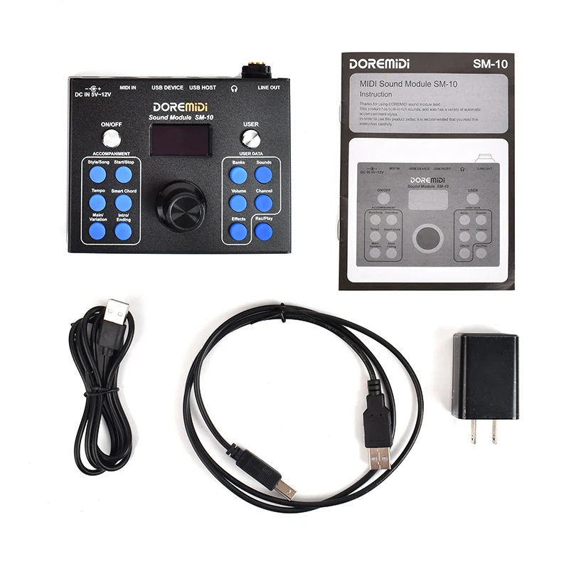DOREMiDi MIDI Sound Module & Auto Accompaniment (SM-10) Multifunctional Accompaniment Sound Source Box