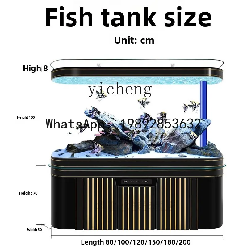 J3  large fish tank living room with cabinet integrated machine bottom filter intelligent golden fish tank bottom cabinet