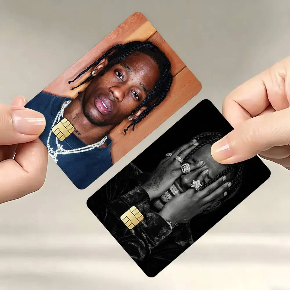 

HipHop T-Travis S-Scott Credit Card Skin Stickers For VISA Bank Bus Metro Access Card Protective Film Cover Sticker