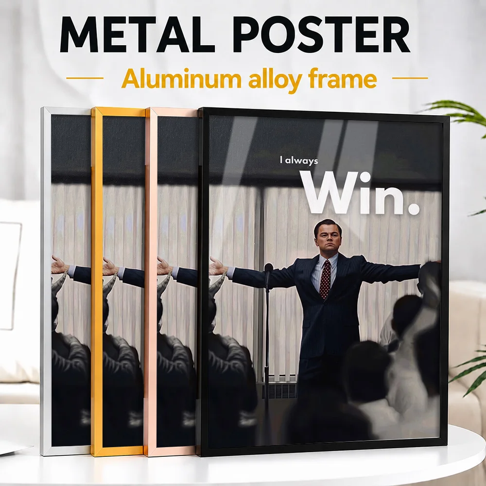 Jordan Belfort Sales Speech Framed Metal Print Customized Photo Lettering Style Wall Art For Home Office Memorable Friend Gift