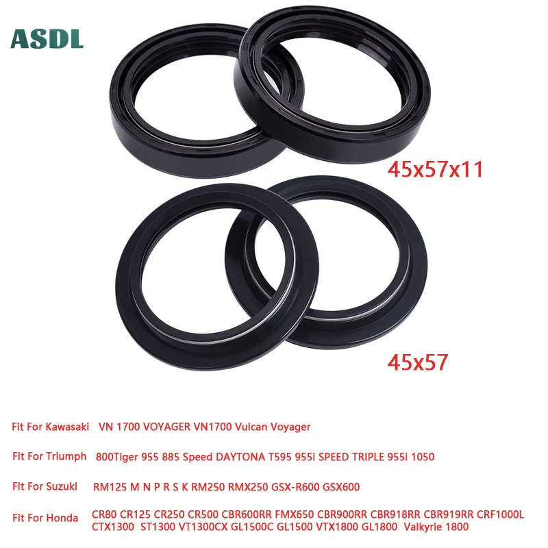 

Motorcycle Front Fork Damper Oil Seal and Dust seal 45x57x11 / 45X57 For HONDA CBR600RR RM 125 CBR900RR CRF1000L GL1500 GL1800