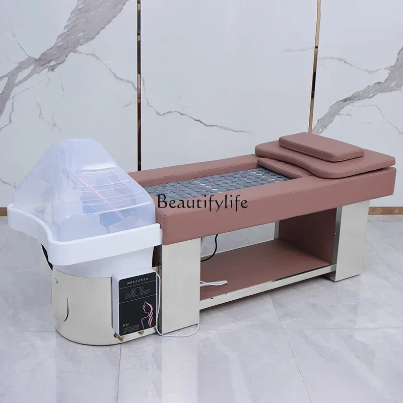 Thai Beauty Water Circulation Head Treatment Bed for Hair Salon Fumigation Moxibustion Barber Shop Ear Cleaning Bed