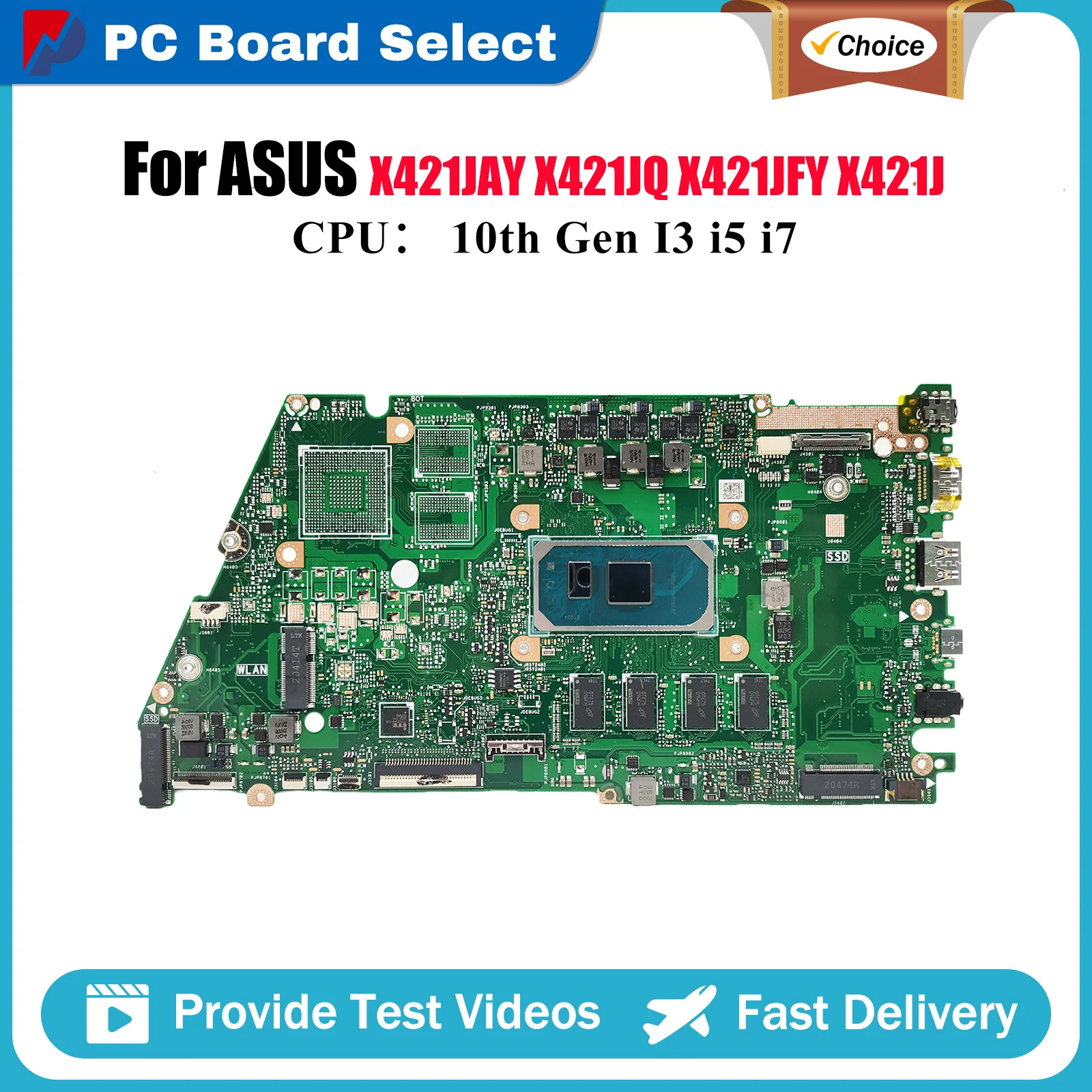 

X421JA Материнская плата для ноутбука ASUS I421J X421JP R421J S433J X413J X421J X421JAY X421JFY X421JQ Материнская плата с 10-го поколения I3 i5 i7