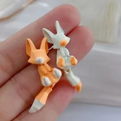 1 Pair Fox Shape Stud Earrings Asymmetric Ear Studs Jewelry 2023 Fashion Personality Cute Cartoon Animal Earring for Women Girls
