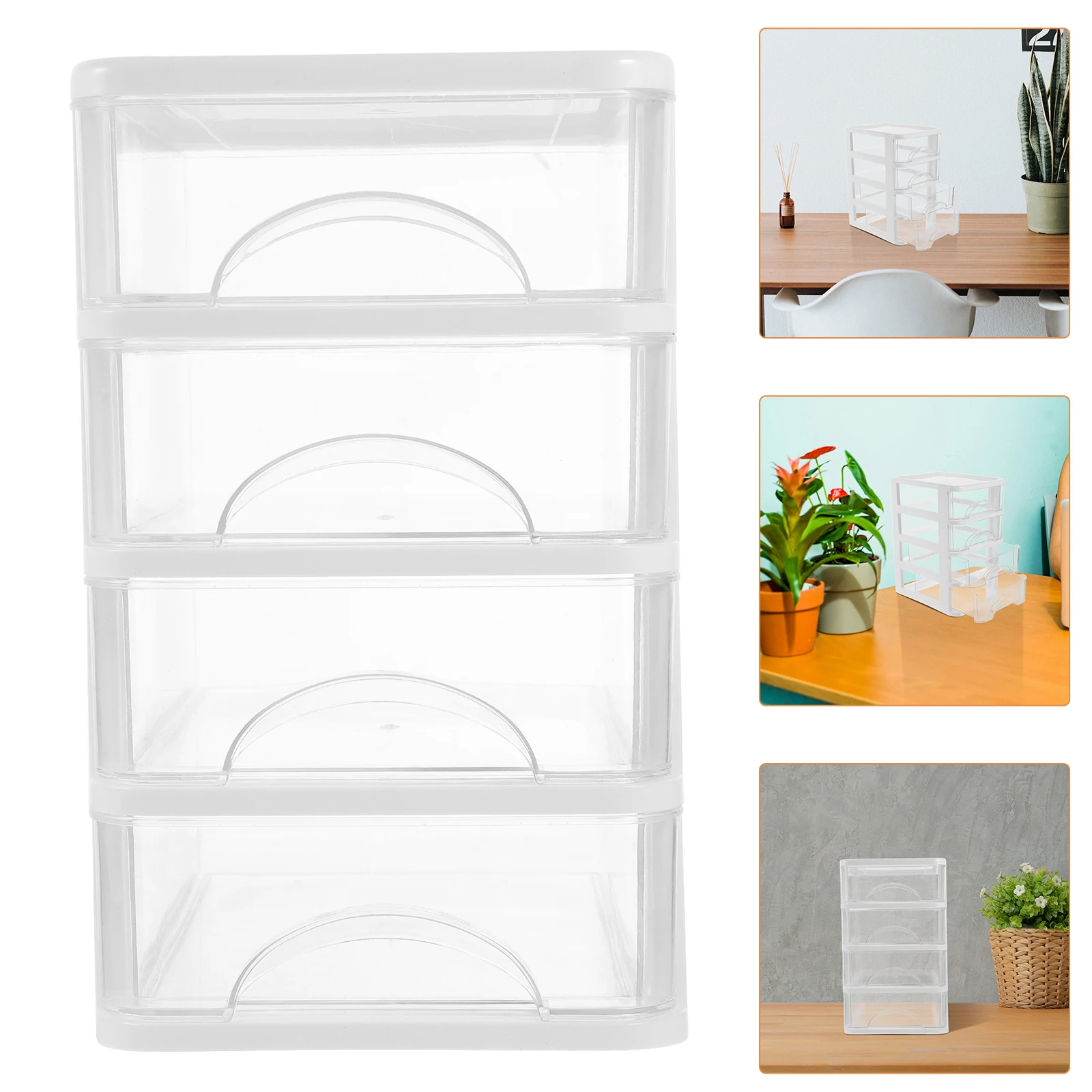 

Drawer Type Desktop Storage Box Organizer Stationery Container Large Capacity Office Supplies Decorative Table
