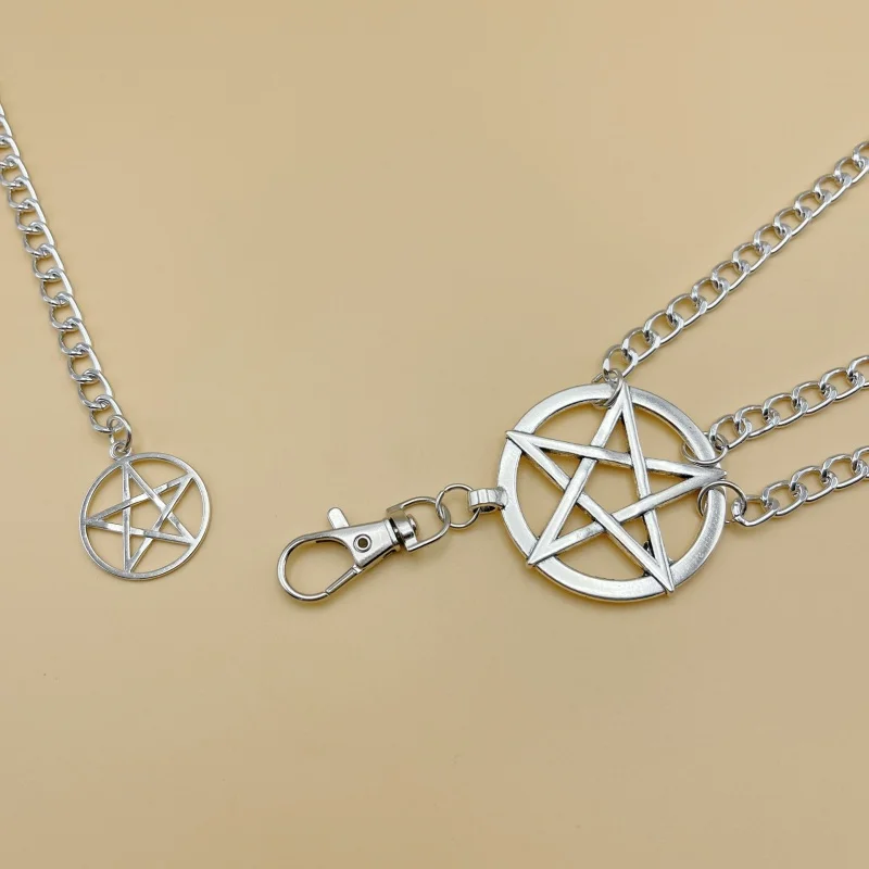 Ethnic Style Pentagram Body Chain Adjustable Retro Metal Five-pointed Star Waist Chains Belts Accessory Belt Women