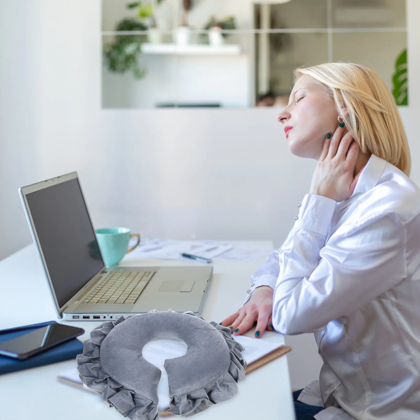 

U-образная подушка для лица для спа-салонов и массажа, многоразовая охлаждающая подушка для лежания на животе с дышащими отверстиями для салонов красоты