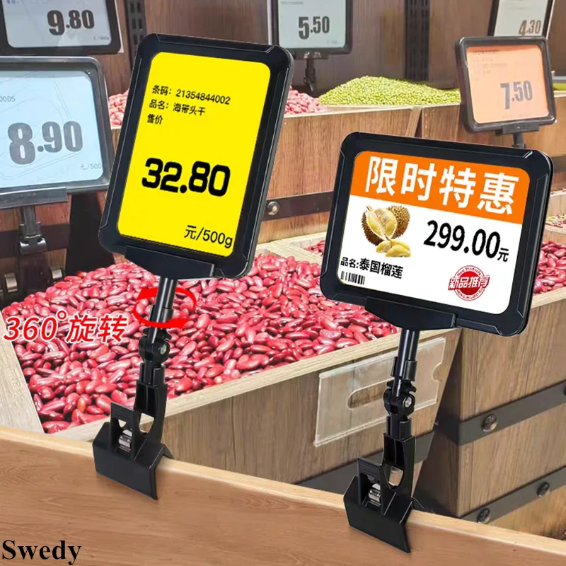 10 Pieces A6 Plastic Pop Clips-on Sign Holder Frame Supermarket Shelf Merchandise Rotating Food Price Label Sign Holde Clip