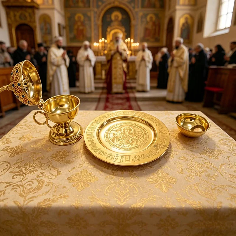 Neuer luxuriöser, vergoldeter orthodoxer Handweihrauchbrenner mit Emaille-Dekor für Kirchenliturgie, Hausaltar, Gebet und christliche Andacht – Detail 3
