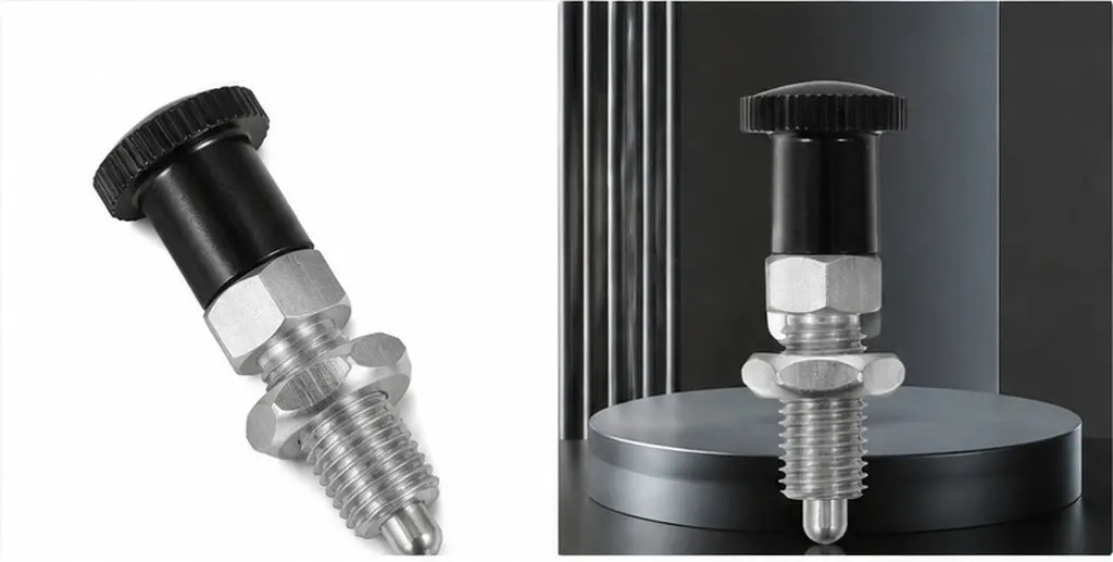 Spring Indexing Plunger Knob Stainless Steel Reset Type M10 Heavy Duty Industrial Machinery Tool Box Accessory Spring Loaded