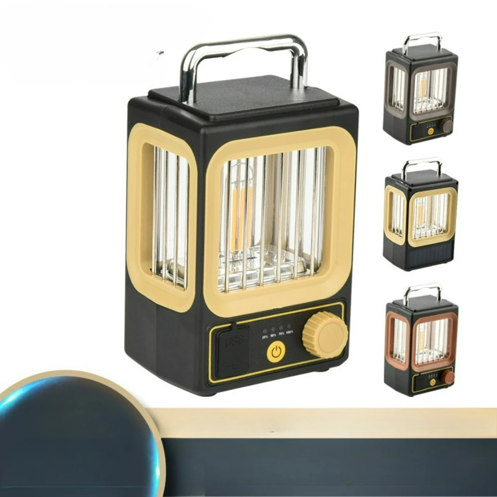 

Solar-powered Portable Rechargeable Handheld Hanging Light Stepless Dimming Tungsten Filament Lamp for Garden Camping Work