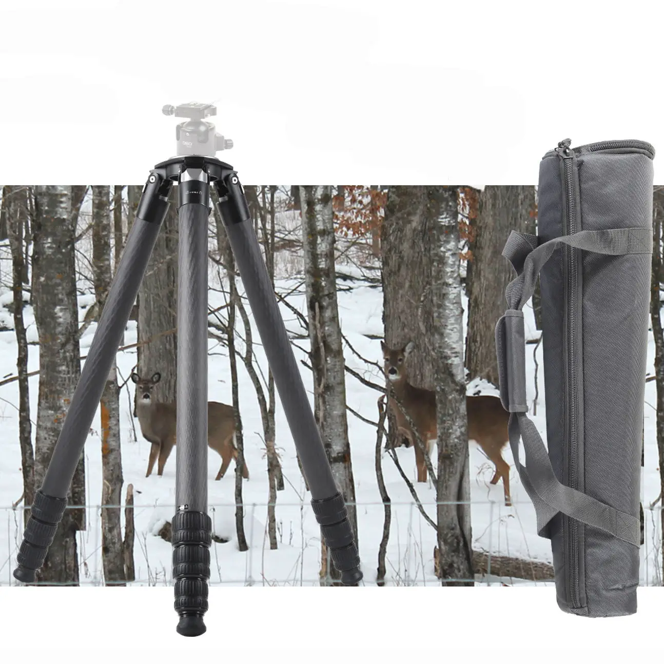 OBO V990L 2000mm Ultra High Carbon Fiber Tripod 50KG Heavy Duty  Twist Lock Professional Tripod Stand for DSLR Video