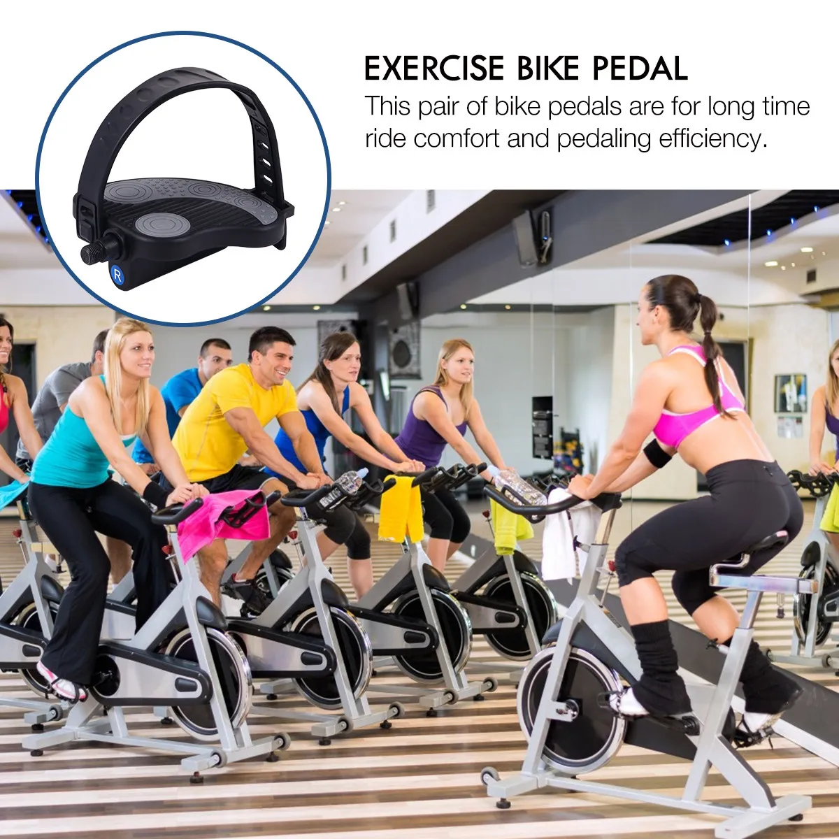

1Pair Bike Pedals Non-Skid Platform Pedals Adjustable Strap Fit Exercise Mountain Road Bike for Pedaling Comfort Durability