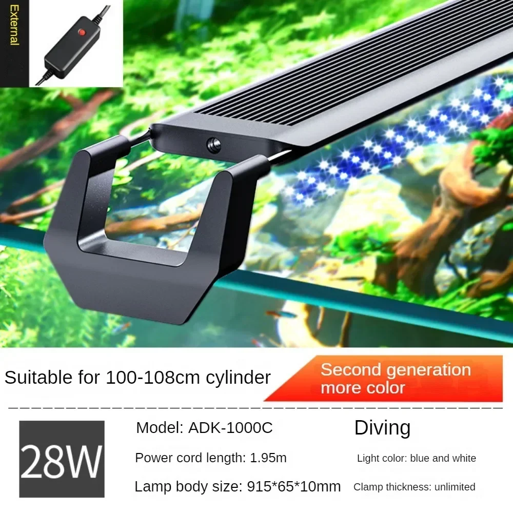 Full Spectrum LED Aquarium Light With Extendable Brackets,Fish Tank LED Lamp Fixture For Water Plant Saltwater Coral 115-1115mm