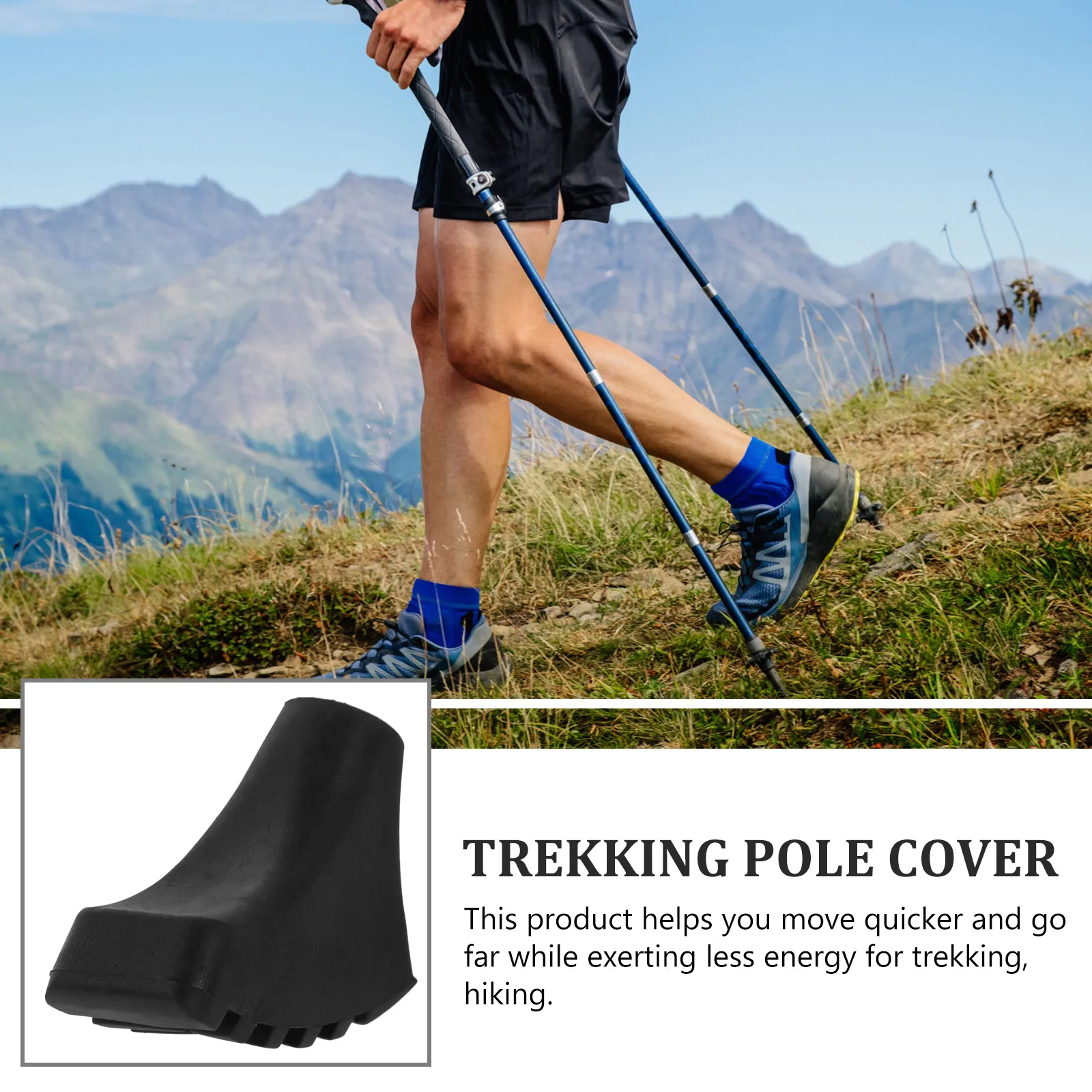 

6pcs Trekking Pole Tips Non Slip Crutch Feet Cover Hiking Walking Stick Cane Rubber Tpr Boots Fits Most Poles Outdoor Camping